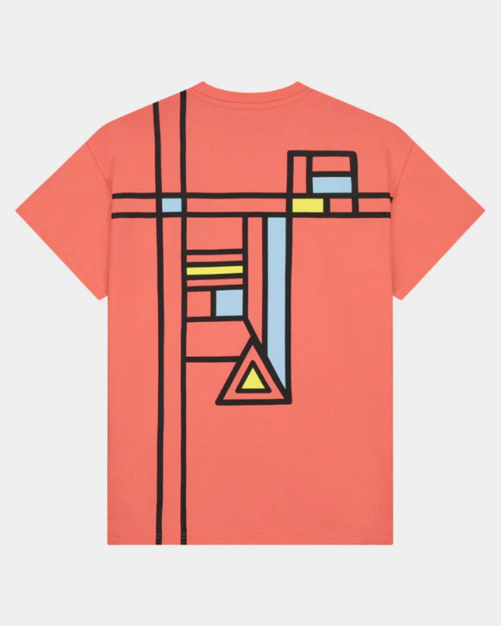 Abstract Grid T-shirt Neon Orange