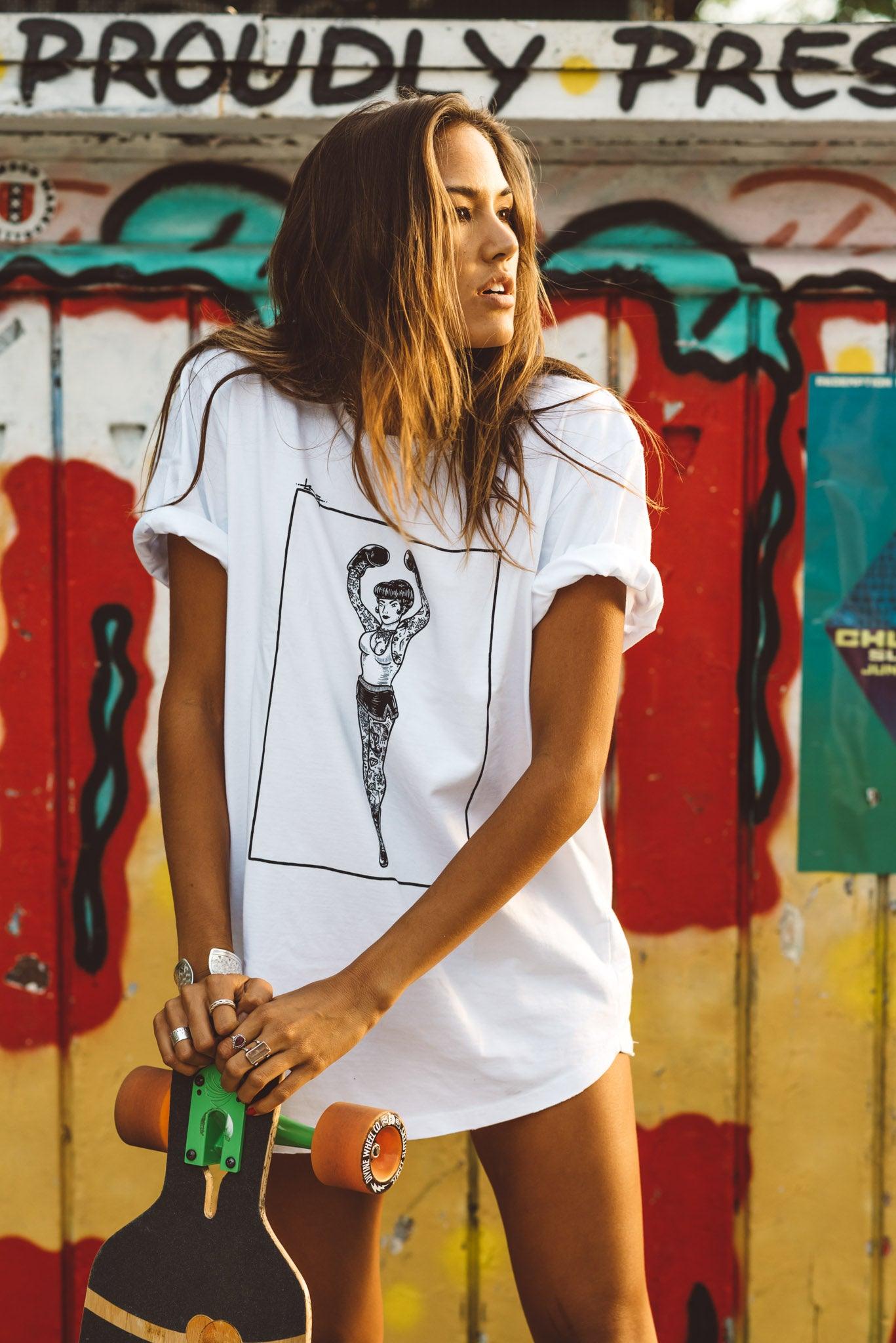 Lady Boxer Tee White