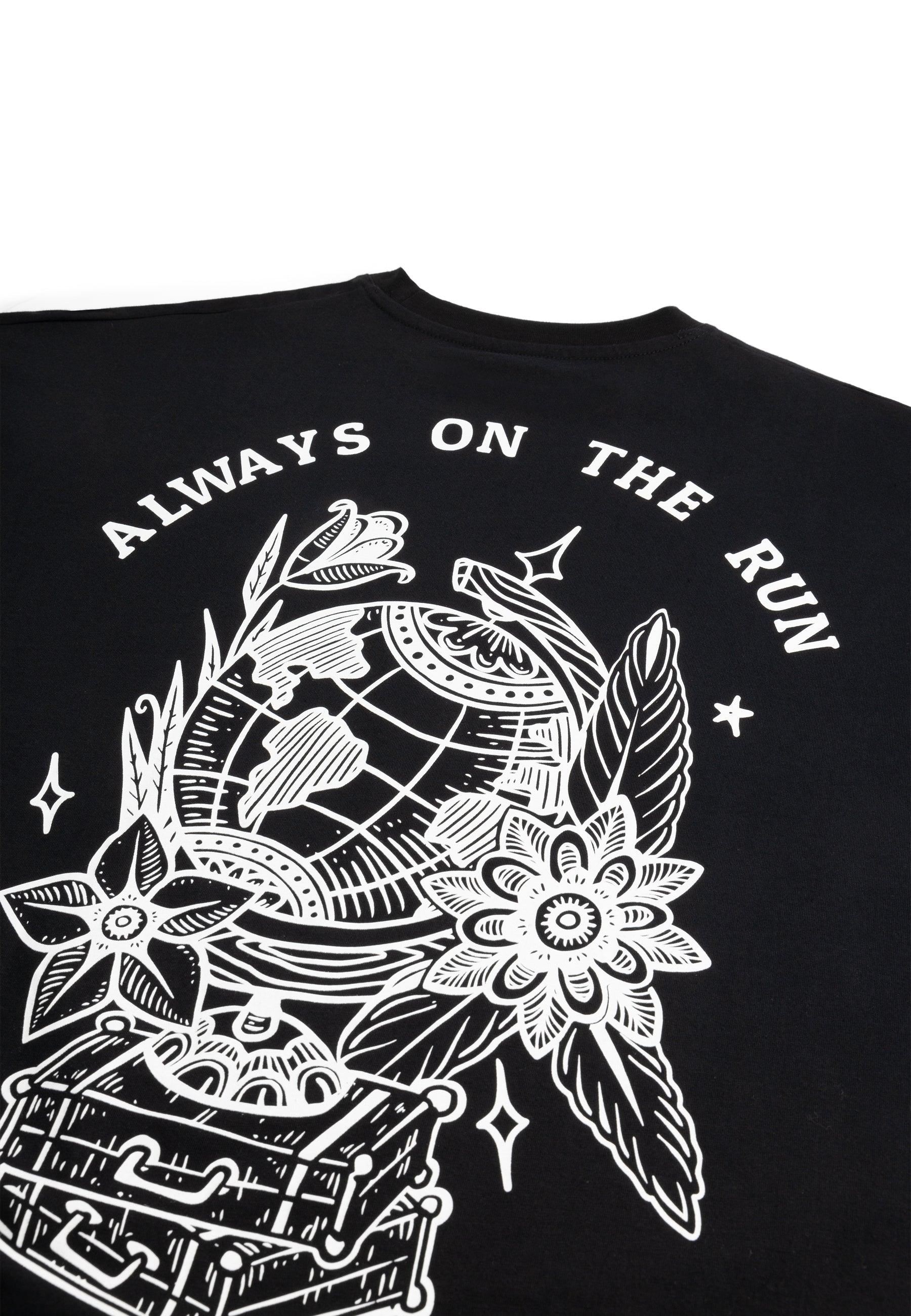 Always On The Run Oversized Tee Black