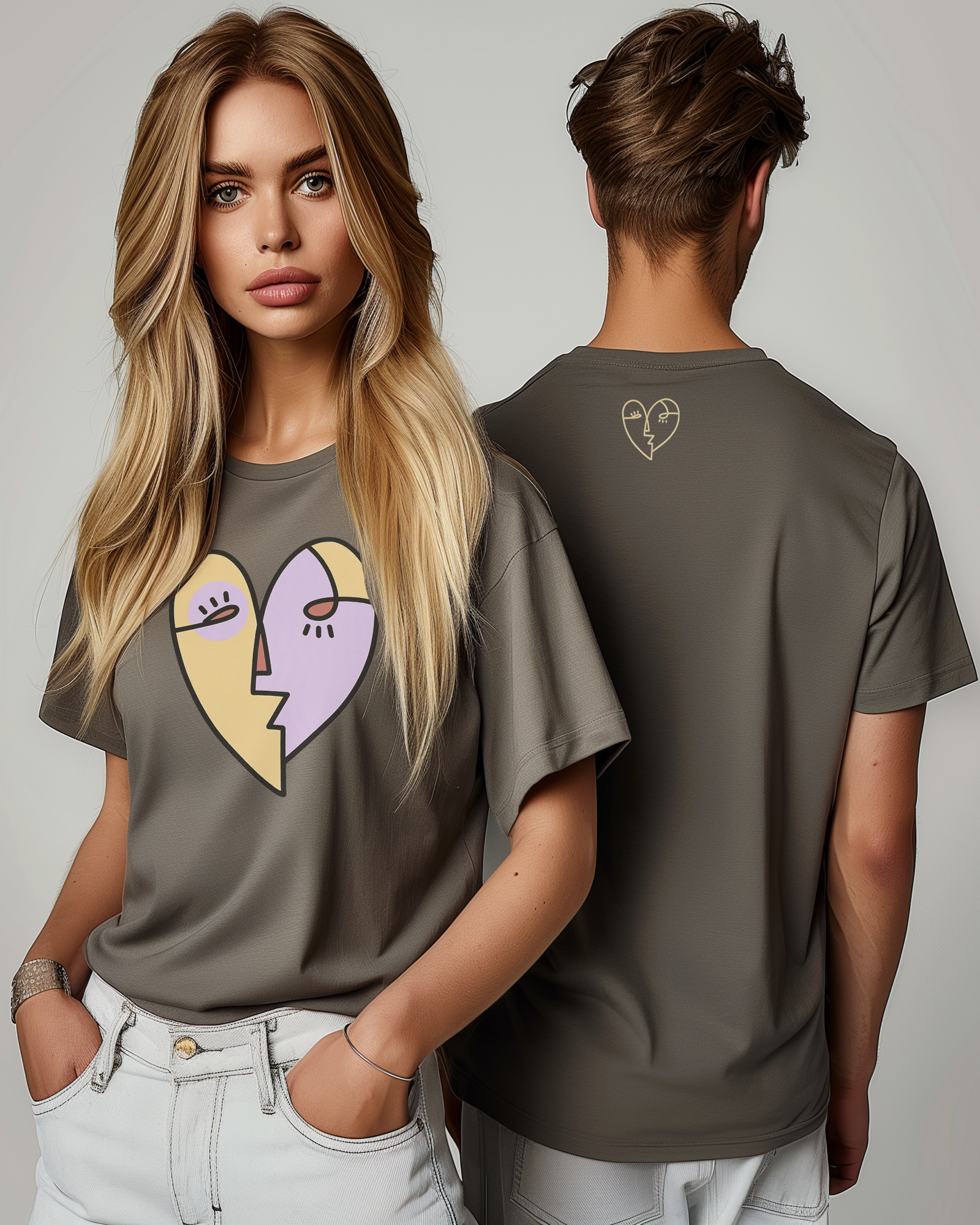 Heart T-shirt Grey